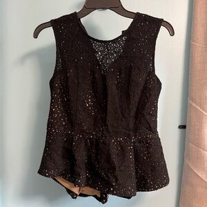 Elegant Black Lace Sleeveless Top